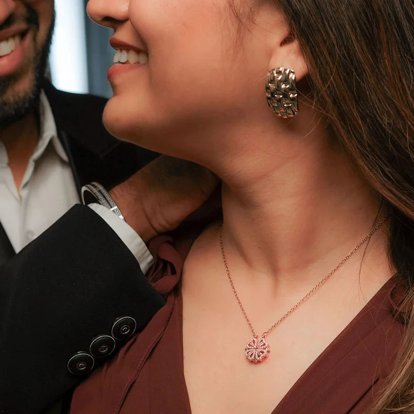 Stylish Rose Gold Plated Four Heart Pendant Gold-Plated, Copper Cubic Zirconia Brass, Copper Pendant