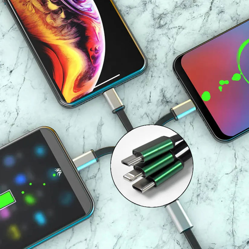 Charging Cable, 3 In 1 Extendable, Data Transmit & Charging Cable (1 Pc)