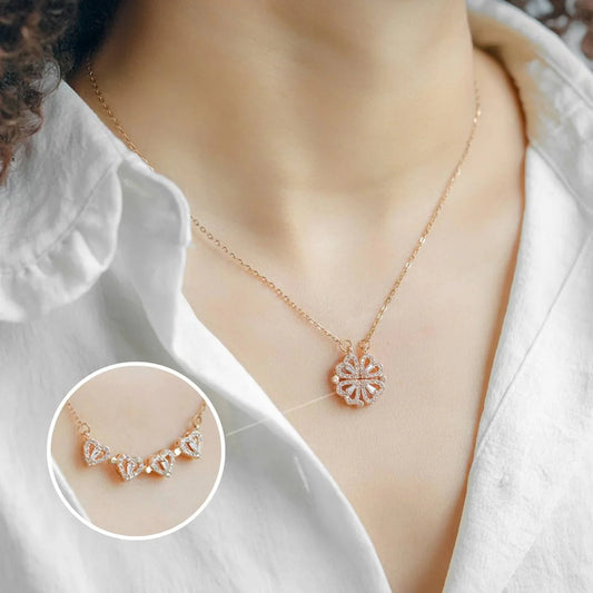 Stylish Rose Gold Plated Four Heart Pendant Gold-Plated, Copper Cubic Zirconia Brass, Copper Pendant